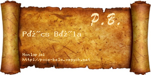 Pócs Béla névjegykártya